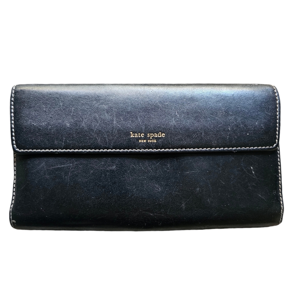 Kate Spade made in Italy black leather wallets
